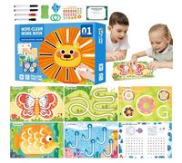 Tewzafiya Cahier d'exercices d'écriture préscolaire, cahier d'exercices intelligent Scribble - Jouet pour la formation à l'écriture,Classeur de suivi effaçable,