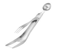 Tewzafiya Coupe-pastèque avec fourchette, lame pour cubes de fruits en acier inoxydable | Fourchette de cuisine portable et ergonomique pour, salades, préparation de repas et pique-nique