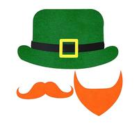 Tewzafiya Décoration coupée pour la Saint-Patrick, coupures de papier pour chapeau de lutin - Accessoires décoratifs pour les vacances irlandaises,Décorations en papier photo pour le