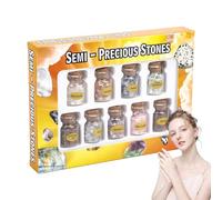 Tewzafiya Différents cristaux et pierres de, pierres précieuses, bouteilles, fragments de, Bouteille de souhaits Bouteille de pierres précieuses curatives de, Ensemble de pierres naturelles