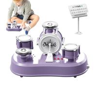 Tewzafiya Ensemble de Tambours Miniatures, Ensemble de Tambours de Bureau | Ensemble de Tambour Portable pour | Jouet Sensible au Toucher, Effets Audio et légers, percussions éducatives