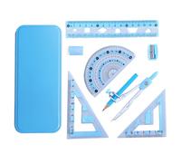 Tewzafiya Ensemble rapporteur de boussole, ensemble rapporteur et boussole - Ensemble de boussole géométrique et rapporteur,Kit de géométrie complet avec boîte de rangement pour les tâches d'études de