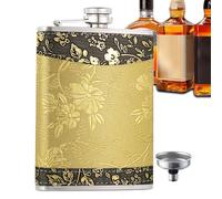 Tewzafiya Flasque à boire, flacons d'alcool - fiole d'alcool en acier inoxydable de 8 oz avec entonnoir, flacon d'alcool portable résistant aux fuites avec paillettes pour whisky et