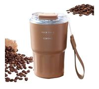 Tewzafiya Gobelet isotherme | Tasse à café 360 ml avec paille pour les déplacements, gobelet portable pour l'extérieur, le sport, le fitness, les trajets et l'utilisation quotidienne