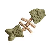 Tewzafiya Jouets de Dentition pour Les Chatons - Os à Mâcher en Forme d'Arête - Jouet à Mâcher en Bois Interactif pour Les Chats pour Réduire l'Ennui et Promouvoir Une Bonne Santé