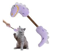 Tewzafiya Jouets pour Chat avec des Jouets de Chat en Peluche - Petit Jouet en Peluche de Chaton de Dinosaure,Puzzle de Chat interactif avec Cloches, Boule de mât