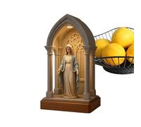 Tewzafiya Lampe de Bureau Religieuse Lampe Sculpture LED Vierge Marie, Décoration de Table Dévotionnelle pour Prière Étude Salon Bibliothèque Bureau