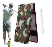 Tewzafiya Livre de scores de golf, carnet de score de golf, porte-carte de score de golf avec crayon, carnet de bord de golf portable en tissu Oxford, livre de yardage, gadget de golf pour golfeurs
