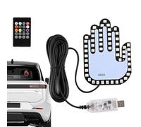 Tewzafiya Lumière de geste à main pour voiture, geste à main mené pour voiture - Lumières et doigts led ' avec télécommande | drôle, panneau arrière, gadget d'alerte automobile pour femmes et hommes