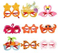 Tewzafiya Lunettes de soleil pour adultes, lunettes de fête, 9x fêtes sur la plage, décoration de soleil, lunettes de soleil - Fonctionnalité de nouveauté sur le thème drôle de plaisanter des lunettes