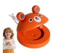 Tewzafiya Nakes de Doigt en Bois,Nacques à la Main, Tableau d applaudissement avec Motif Animal et lanière, Instruments de Musique, Jouets de première éducation pour