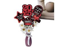 Tewzafiya Pièce maîtresse de Table de diplôme, décorations de Pot de diplôme,Classe de 2025 Toppers de Table de diplôme - Scores de Photo, décorations de Bureau de Rencontres de Classe,