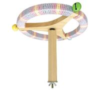 Tewzafiya Poinçon de cage d'oiseau, pcestruck d'oiseaux jouet, Parking interactif Poisson en bois Paraket, Accessoires de cage d'oiseaux rotatifs amusants volant pour les