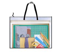 Tewzafiya Sac d'artiste | 48 x 64 cm Sac de Stockage pour l'art avec Poignée et Fermeture Éclair,Pochette Transparente, Portefolio pour Voyage Camping École Enseignants