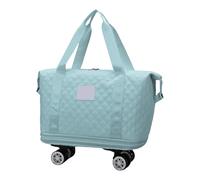 Tewzafiya Sac de à roulettes Pliable avec roulettes | Sac de | à roulettes | Sac de à roulettes pour bagage à main extensible pour le des parents, bleu, voir description