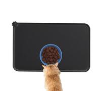 Tewzafiya Tapis de chien, tapis de nourriture pour chats et chiens en silicone - Tapis de chat pour les lèvres hautes pour la nourriture et les bols d'eau - 18,9x11,8 pouces silicone non-glissement
