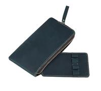 Tewzafiya Trousse pour stylo-plume, organisateur de papeterie avec fermeture éclair - En cuir synthétique - Pour la maison et l'école, bleu, voir description, Voir description