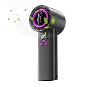 Tewzafiya Ventilateur Turbo portable à main | Ventilateur rechargeable avec écran LED - Turbine silencieuse pour voyages, camping, chambre, plage, randonnée avec flux d'air puissant