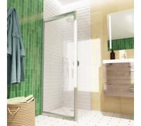 TEX-C ensemble porte compact/paroi 80x100cm anticalcaire avec profilés chrome brillant (SATTEXC80S100)