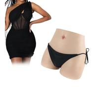 Tex-Eorey Boxer en Silicone Réaliste avec Fausse Culotte D'Amélioration De La Hanche De Vagin pour Travesti Transgenre,Brown(Basics)