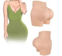 Tex-Eorey Culotte avec Fesses en Silicone Réalistes Et Vagin Intégré, Rembourrage Push-Up pour Les Hanches, Short pour Hommes Ou Femmes, Travestis Et Drag Queens,Wheat(Basics)
