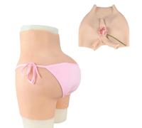 Tex-Eorey Culotte de Chatte en Silicone réaliste Pantalon d'amélioration des Hanches Fesses Hanches Shaper Shorts Cachant Gaff Boxer Slips pour Drag Queen,Ivoire,Basics