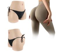Tex-Eorey Culotte en Silicone Intégral avec Vagin Factice, Enhancement Réaliste des Hanches, Slip Boxer pour Homme Transformé en Femme pour Crossdresser,Brown(Upgrades)