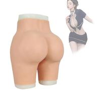 Tex-Eorey Culotte en Silicone Réaliste Faux Contrôle du Vagin Culotte Amélioration des Fesses Forme De La Hanche Short pour Travestis,Wheat(Basics)