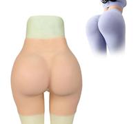 Tex-Eorey Culotte en Silicone Réaliste Ouverte À l'entrejambe, Pantalon Faux Épais pour Drag Queen Travestie Transgenre,Brown(0.8cm)