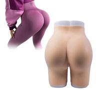 Tex-Eorey Culotte Ouverte avec Renforts Fessiers en Silicone, Coussinets De Hanches, sous-Vêtement Gainant pour Femmes Et Artistes De Drag,Wheat(0.8cm)