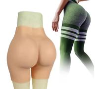 Tex-Eorey Culotte Push Up en Silicone Ultra Douce À Ouverture À l'entrejambe pour Femme Short Galbant pour Fesses avec Faux Hanches,Brown(1.2cm)