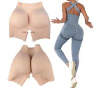 Tex-Eorey Culotte Rehaussante en Silicone avec Ouverture À l'entrejambe Gainage des Hanches Body Sculptant Les Fesses pour Femmes,White (1.2cm)