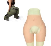 Tex-Eorey Culotte Rehausse Fessiers en Silicone avec Ouverture À l'entrejambe Amplificateur De Hanches Pantalon Épaississant Les Fesses pour Femmes,White (1.2cm)