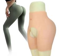 Tex-Eorey Culotte Rehausseur De Fesses en Silicone avec Ouverture À l'entrejambe, Coussinets De Hanches, Culottes D'augmentation pour Drag Queens Femmes,Brown(1.2cm),One Size