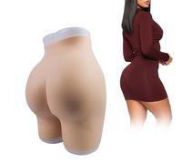 Tex-Eorey Culotte Silicone Bigi pour Fesses Et Hanches, Panty Remodelant, Ouverture À l'entrejambe, Faux Fessier Relevé pour Femmes,Brown(0.8cm)