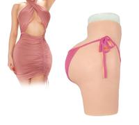 Tex-Eorey Pantalon en Silicone Transgenre Faux Vagin Réaliste sous-Vêtements Cacher Gaff Culotte pour Travesti,Brown(Upgrades),One Size