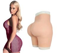 Tex-Eorey Shorts en Silicone avec Cache, Faux Vagin, Culotte, Amplificateur De Hanches, Modelant, Contrôle des Fesses pour Travesti,White(Basics)