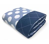 Tex family Couette nœud - couvre-lit matelassé à pois bleus - demi-saison, microfibre douce - fabriqué en Italie - 1 place et demie