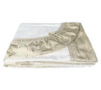 Tex family Dessus de Lit Couvre-lit avec bord en satin or pour lit double, idée de mariage.