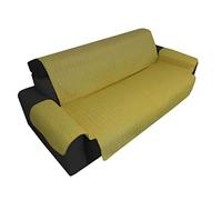 Tex family Elegance Housse de canapé matelassée pour canapé 3 places Assise 175 cm Jaune Or Antitaches