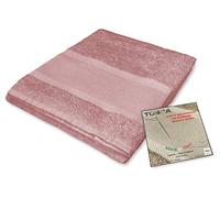 tex family Ensemble de Serviettes éponge Tosca avec Toile Aïda à Broder au Point de Croix - 1 Serviette de Toilette + 1 Serviette invité Rose Antique
