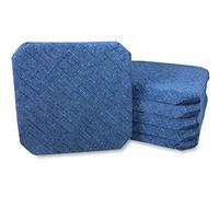 tex family Housse de Chaise avec Ailes - Tissu Jacquard, Universelle, Matelassée 4 cm, Déhoussable, Lavable, Résistante - Made in Italy - Côtelé Uni Bleu