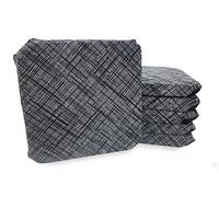 tex family Housse de Chaise avec Ailes - Tissu Jacquard, Universelle, Matelassée 4 cm, Déhoussable, Lavable, Résistante - Made in Italy - Moderne Noir