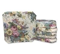 tex family Housse de Chaise avec Ailes - Tissu Jacquard, Universelle, Matelassée 4 cm, Déhoussable, Lavable, Résistante - Made in Italy - Gobelin Fleur Imprimée