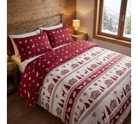 Tex family - Housse de couette - Design « Valgardena » tyrolien Motifs montagne - Pour lit 1 place 155 x 200 cm