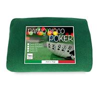 Tex family Housse de table de jeu en feutre vert avec élastique - Poker, Cartes, tables de 4 à 12 places - Rectangulaire, Carré ou Rond - 100% Polyester, Made in Italy - 140 x 170 cm de 6 places