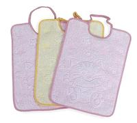 Tex family Lot de 3 bavoirs bébé Cocoli 29 x 35 cm avec élastique pur coton