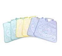 tex family Lot de 6 bavettes pour enfants et filles mini jack bâillonnement avec élastique en pur coton - Enfant mâle - cm. 30 x 39