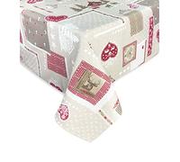 Tex family Nappe en coton lourd fabriquée en Italie - tyrolien Valbadia rectangulaire, lavable - élégante et résistante pour maison et restaurant - 140 x 360 x 24 personnes