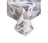 tex family Nappe en résine Torino antitache et déperlante (Cm. 140x240 x12 Persone, Shabby Beige)